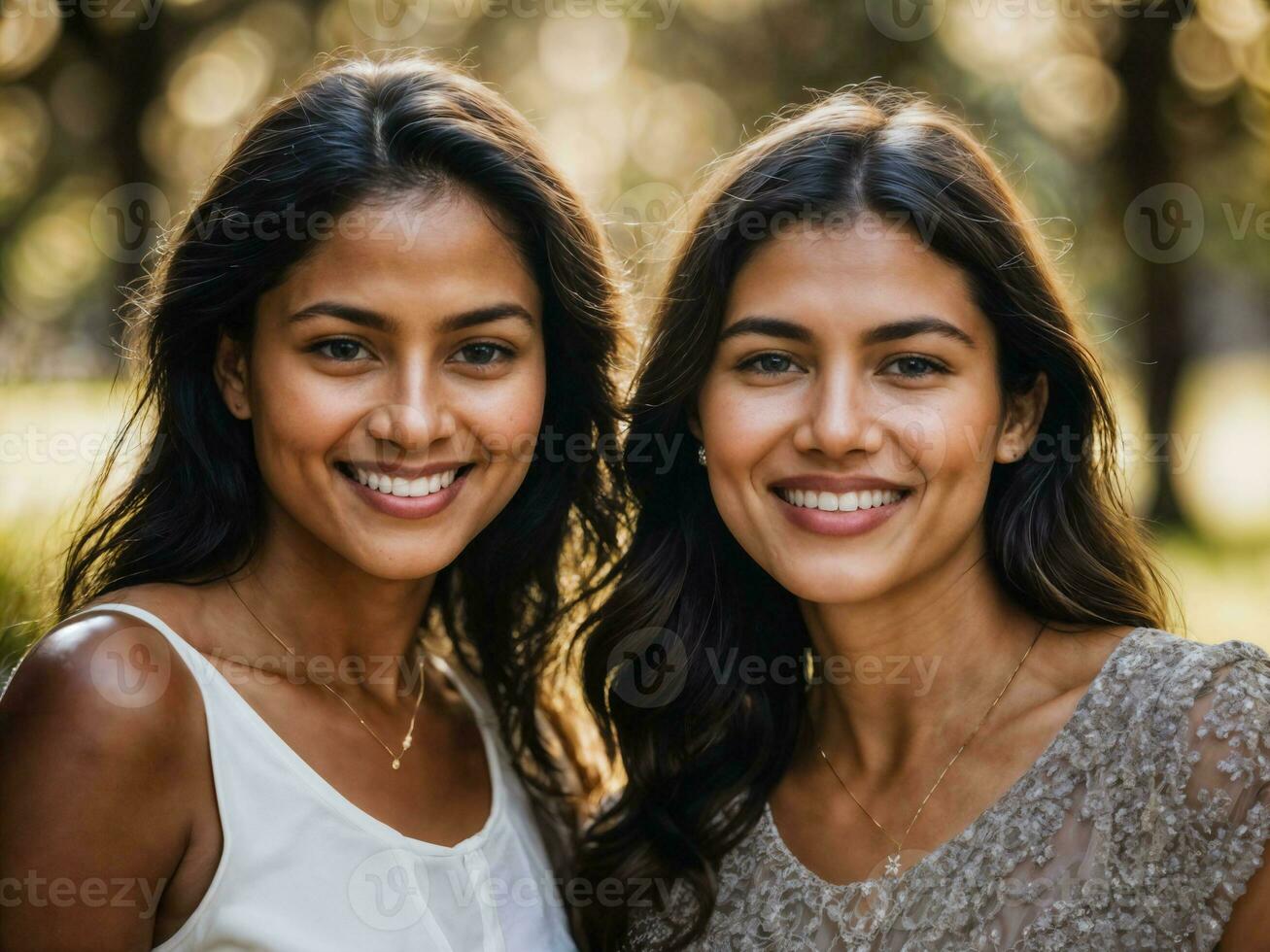 photo of happy family mother and daughter, generative AI