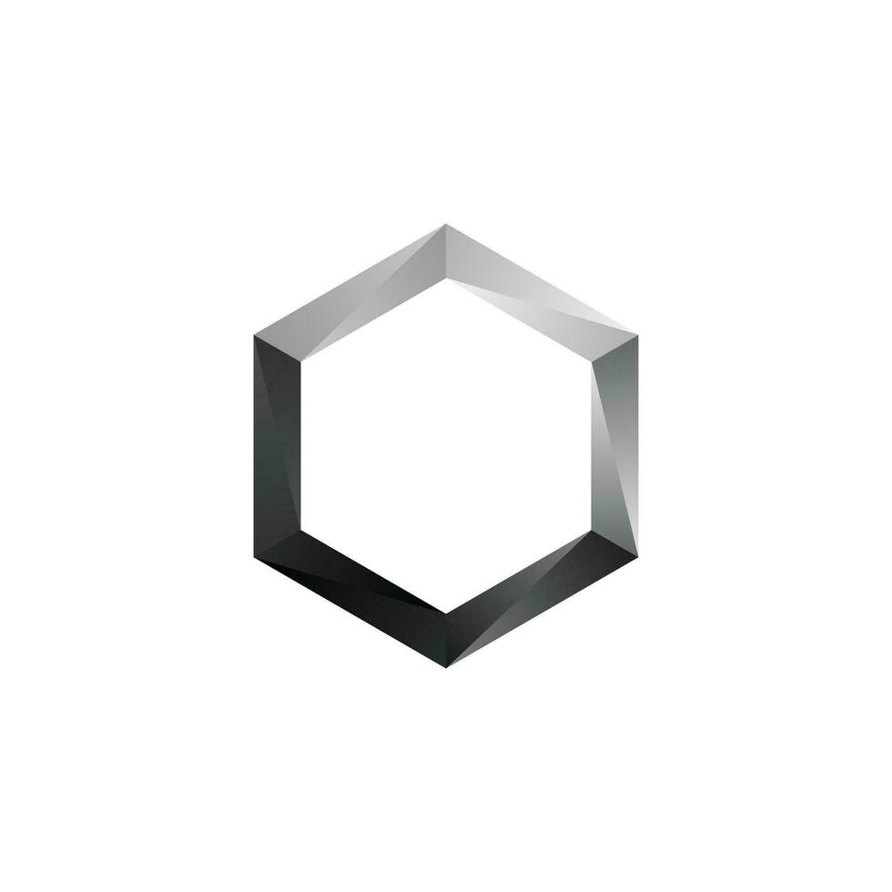 Hexagon minimalist geometric logo icon vector