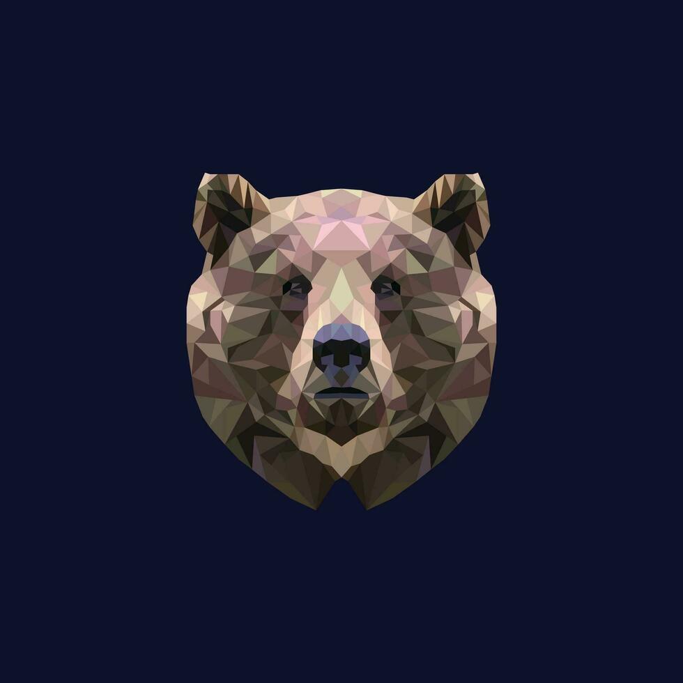 Bear geometric head polygonal logo vector