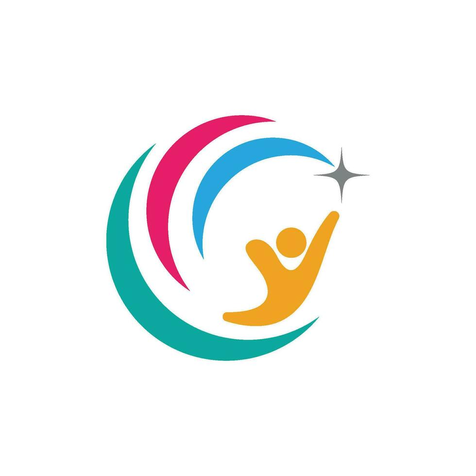 Human character logo sign vector