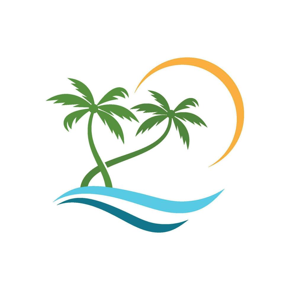 plantilla de logotipo de verano de palmera vector