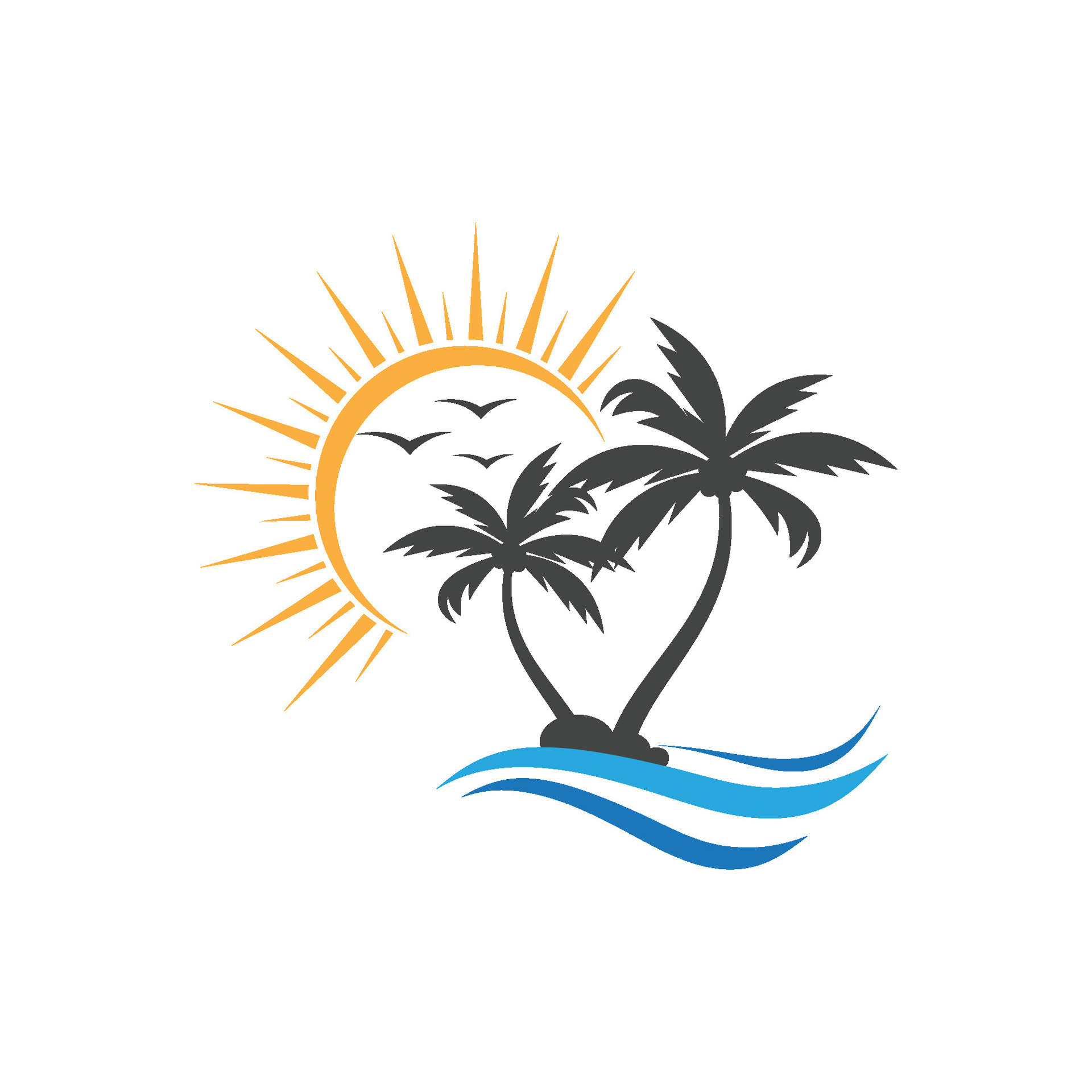 Palm tree summer logo template 28126209 Vector Art at Vecteezy