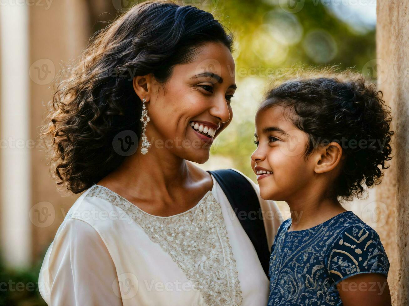 photo of happy family mother and daughter, generative AI