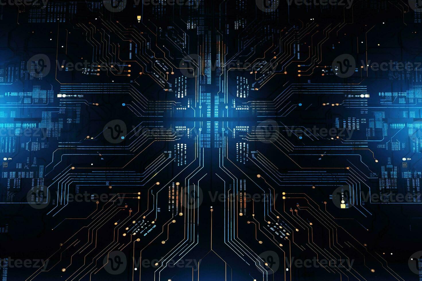 Circuit board background with abstract technology chip processor. Central Computer Processors CPU concept. Motherboard digital chip. Technology science background. Generative AI photo