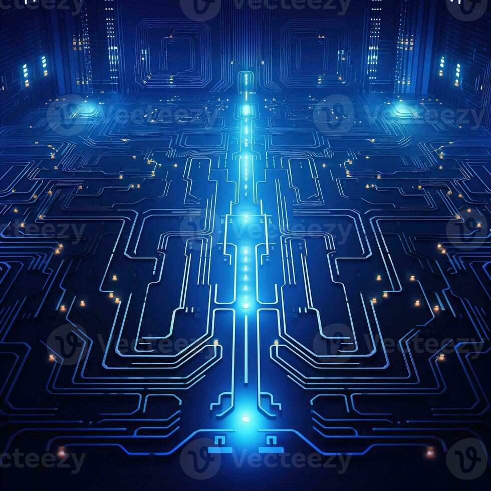 Circuit board background with abstract technology chip processor. Central Computer Processors CPU concept. Motherboard digital chip. Technology science background. Generative AI photo