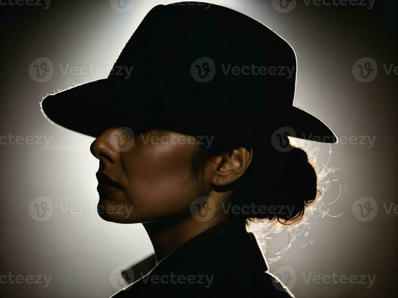 photo of serious detective woman in crime scene, generative AI