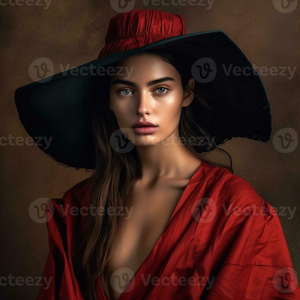 Illustration of a fashion portrait AI Generated photo