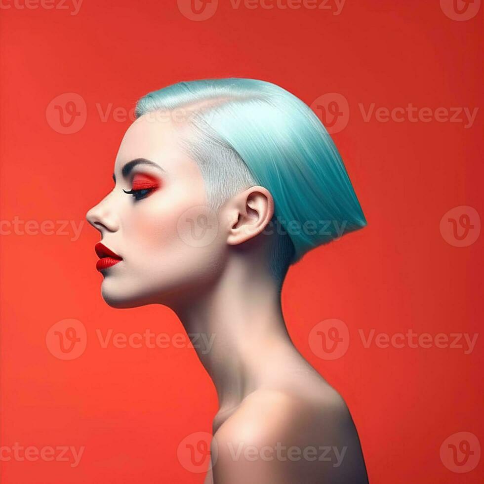 Illustration of a fashion portrait,  AI Generated photo