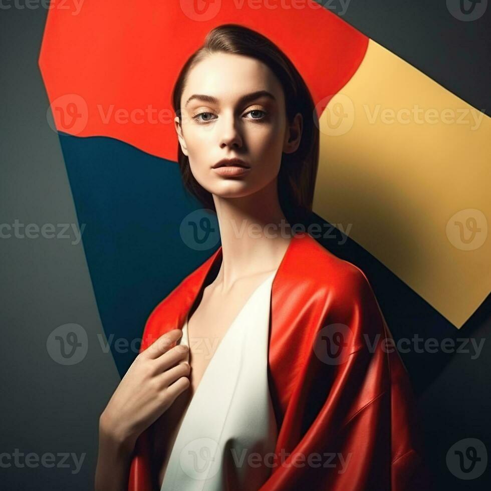 Illustration of a fashion portrait AI Generated photo