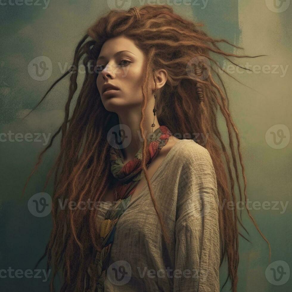 Illustration of a fashion portrait AI Generated photo