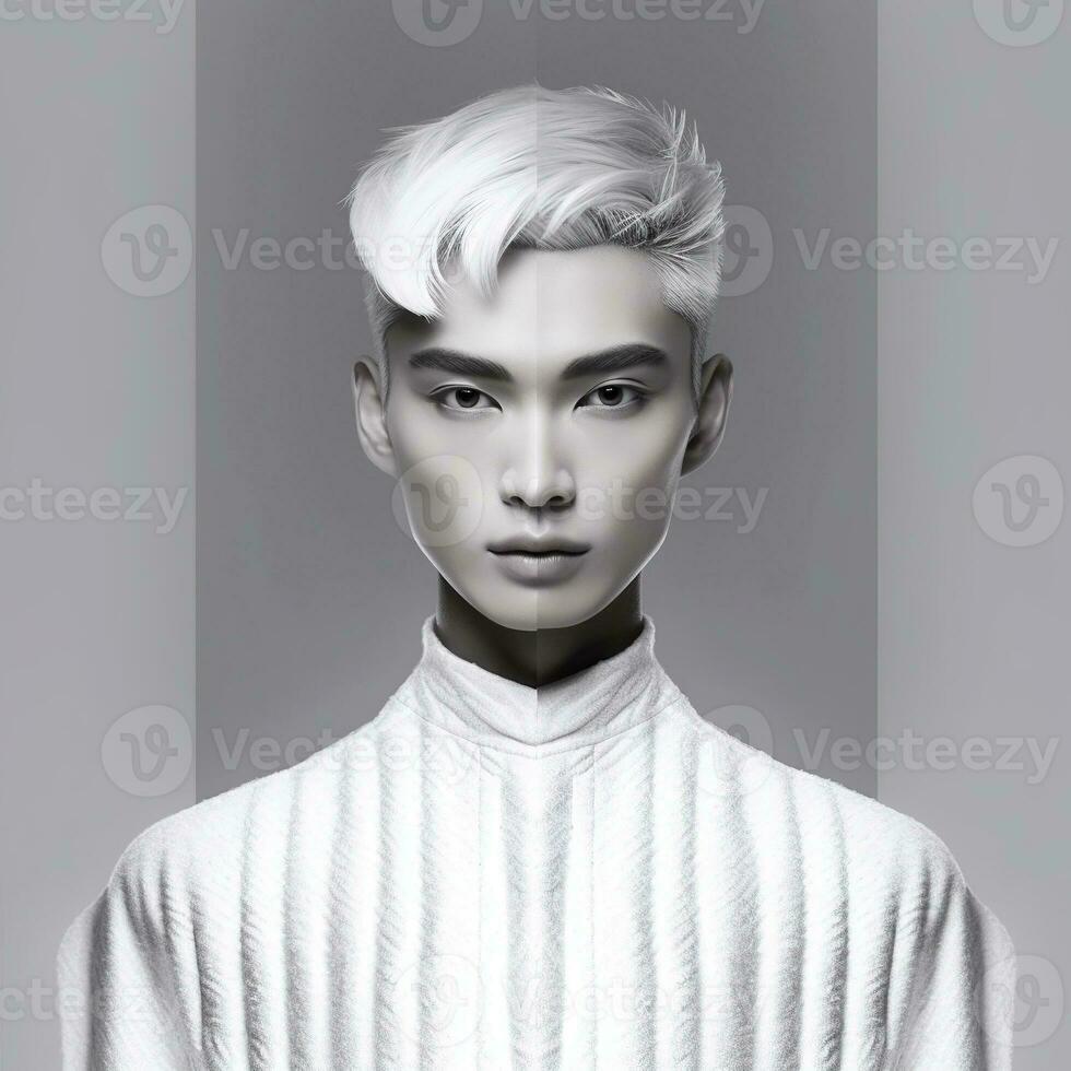Illustration of a fashion portrait,  AI Generated photo