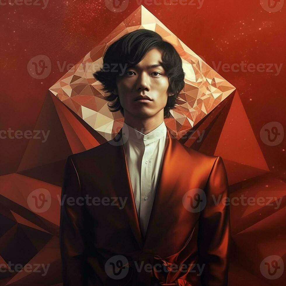 Illustration of a fashion portrait,  AI Generated photo