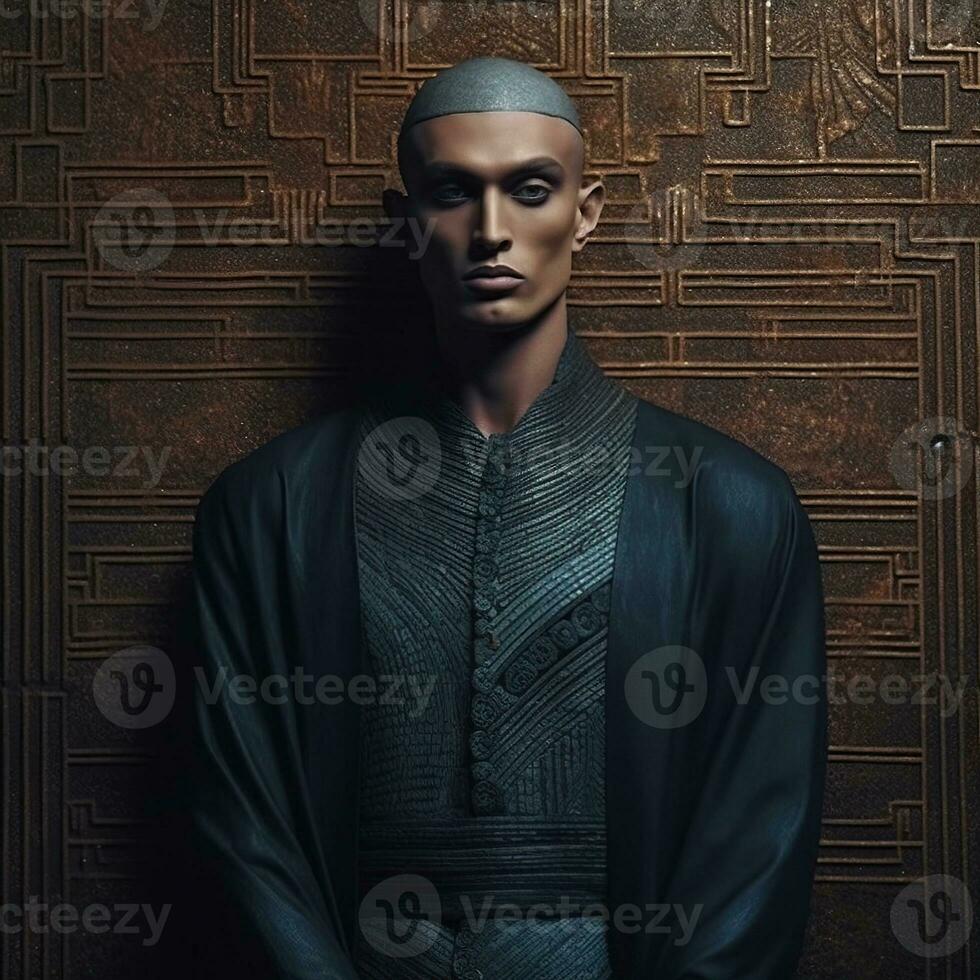 Illustration of a fashion portrait,  AI Generated photo