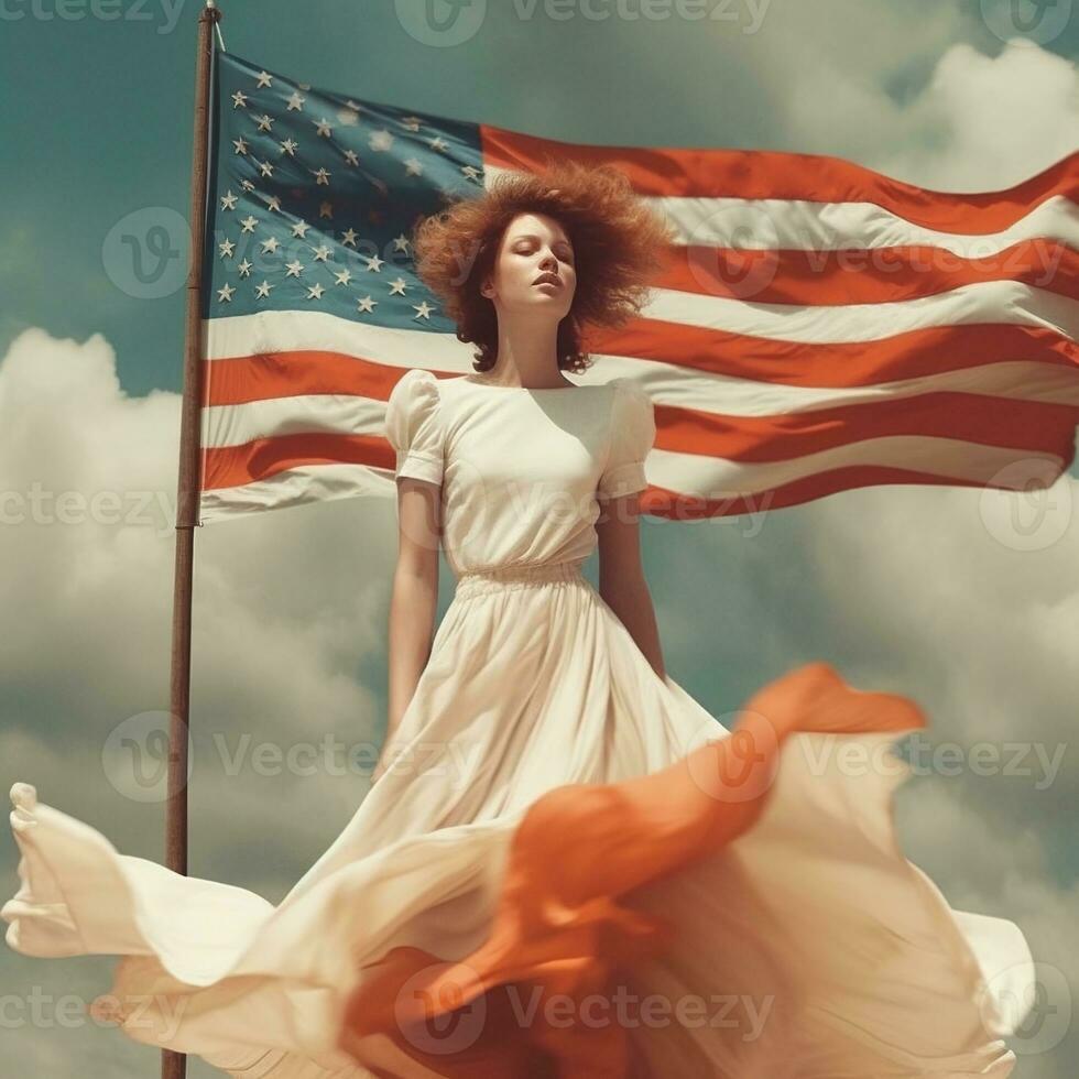 Illustration of a fashion portrait AI Generated photo