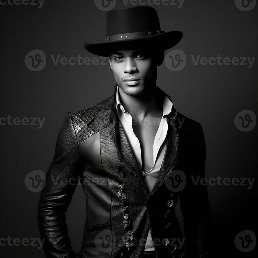 Illustration of a fashion portrait,  AI Generated photo