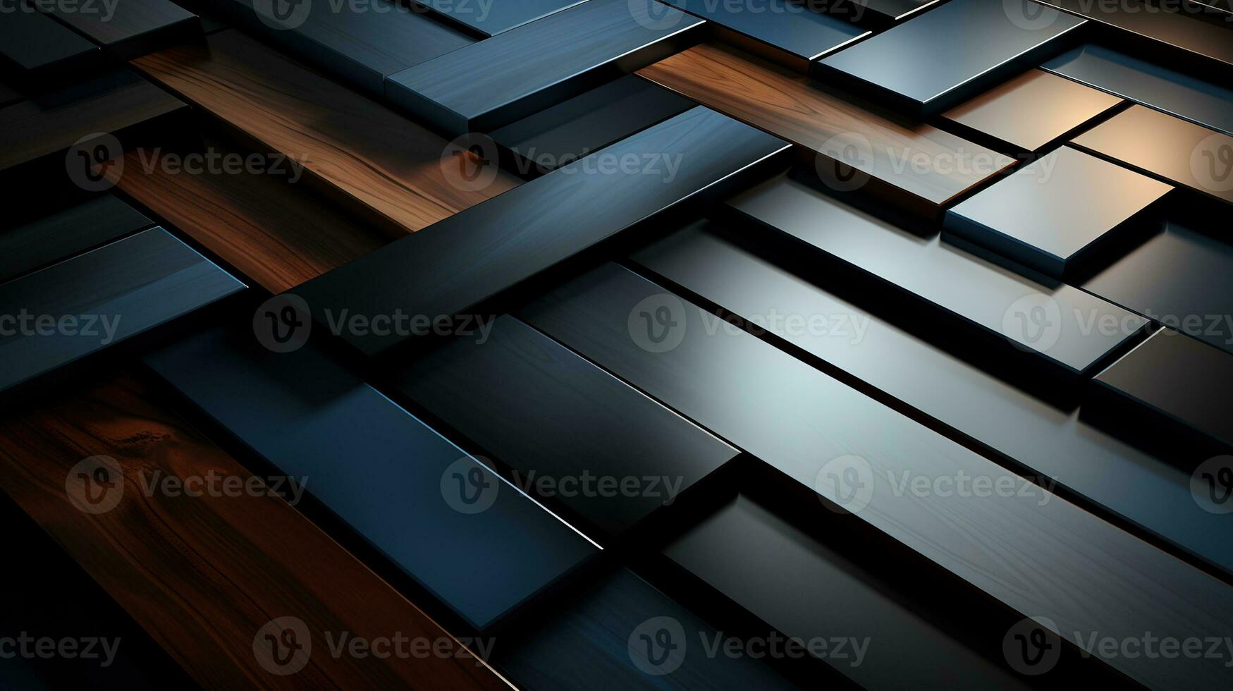 Tech style wallpaper with metallic blue and black colors, high resolution. Generative AI photo