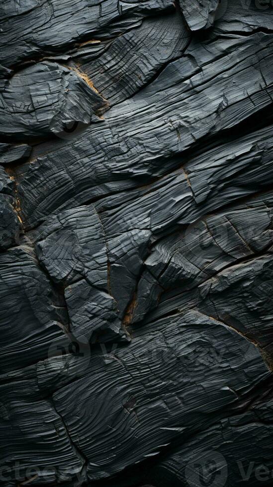 Rustic Elegance - Old Wood Texture Details with Burnt Touches on a Black Textured Background. generative AI, photo