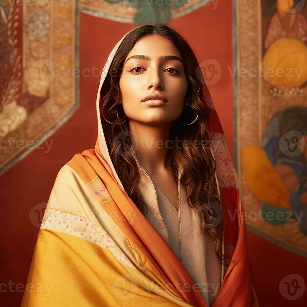 Illustration of a fashion portrait AI Generated photo