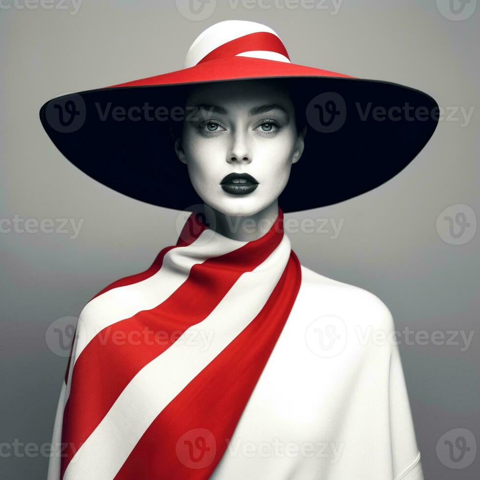 Illustration of a fashion portrait AI Generated photo