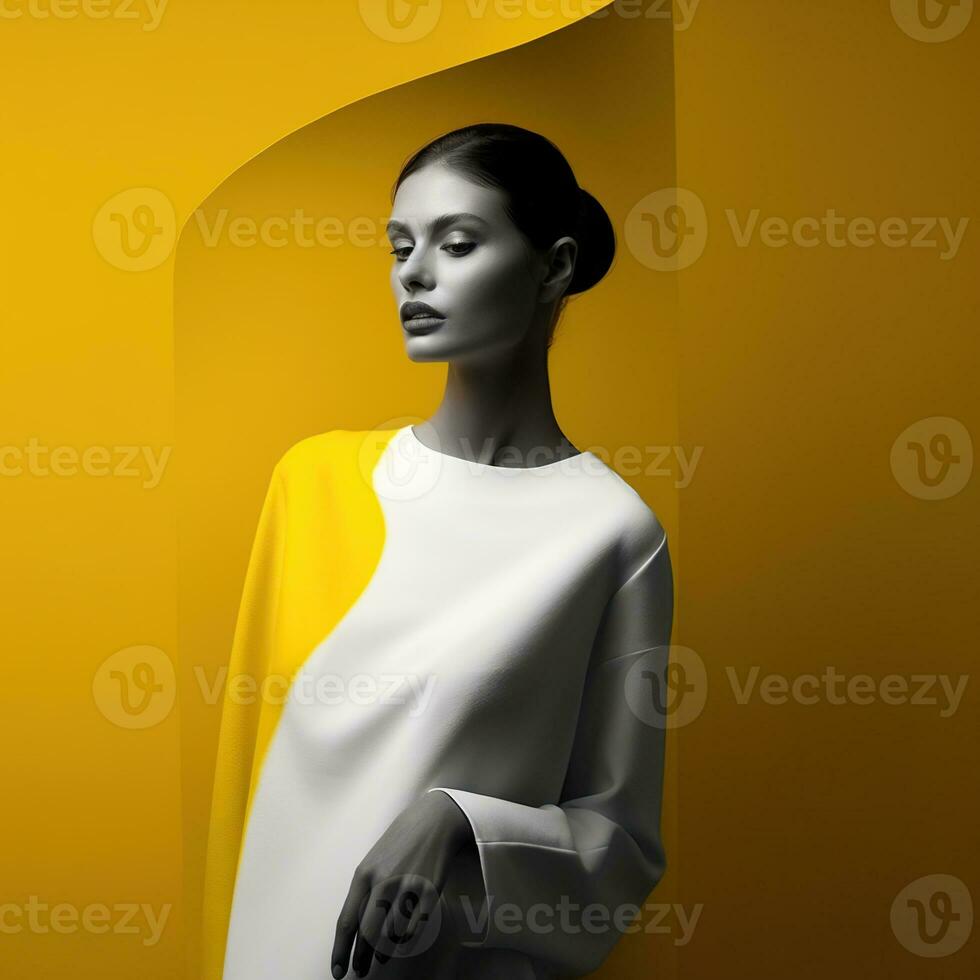 Illustration of a fashion portrait AI Generated photo