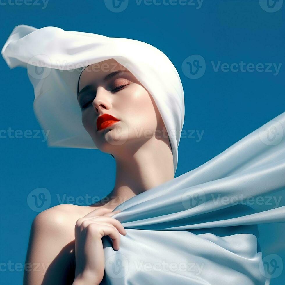 Illustration of a fashion portrait AI Generated photo