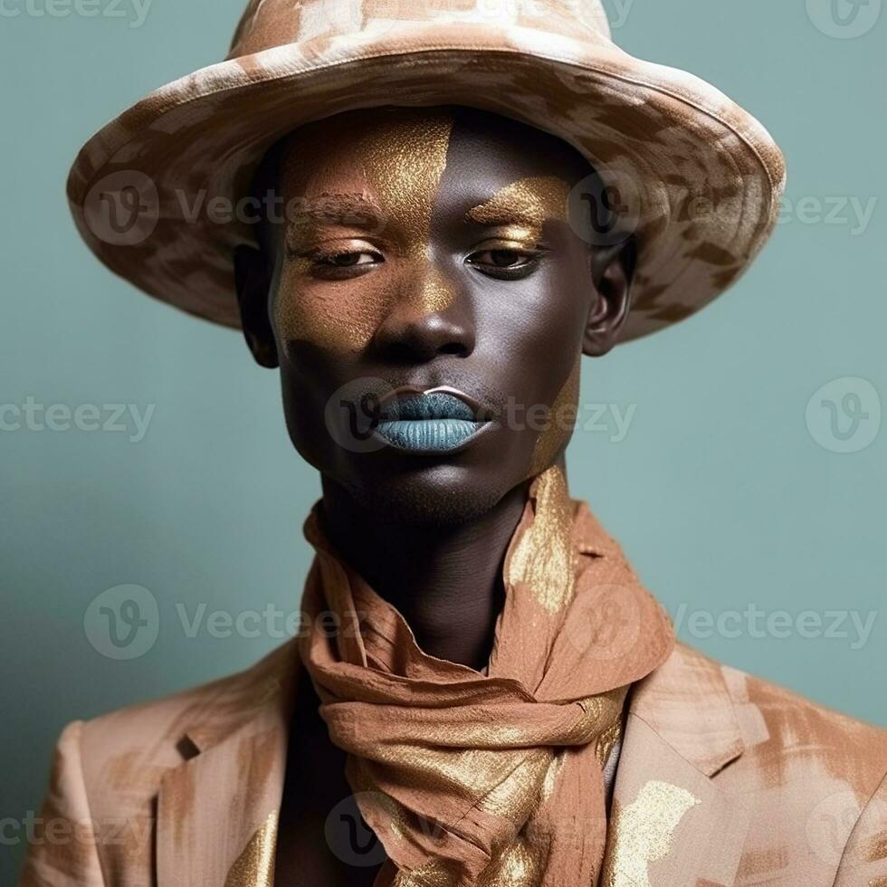 Illustration of a fashion portrait,  AI Generated photo