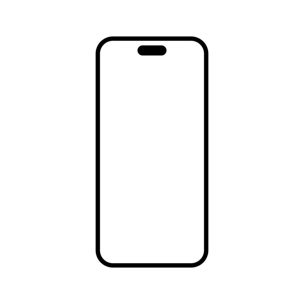 Blank Iphone 14 screen for mockup. Smartphone display icon vector