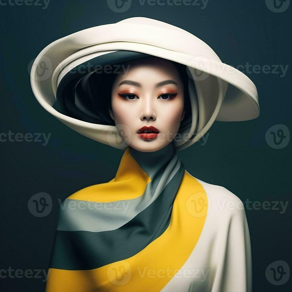 Illustration of a fashion portrait AI Generated photo