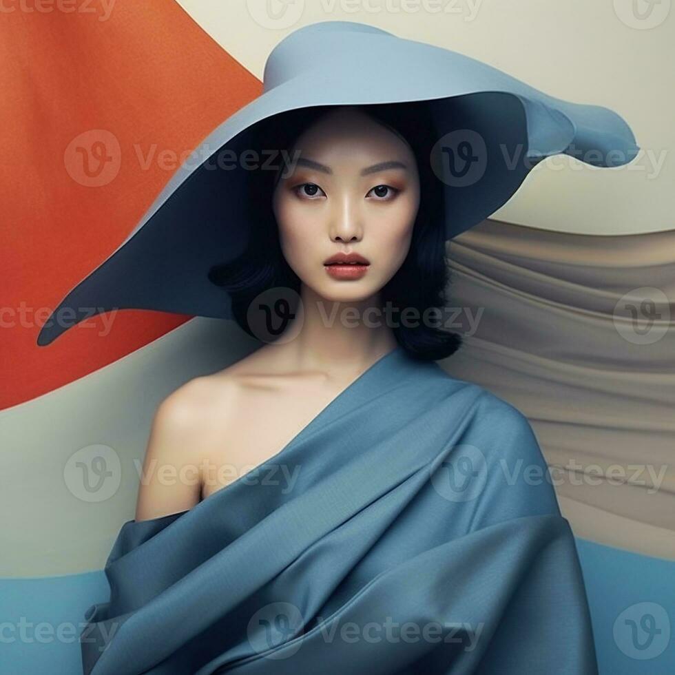 Illustration of a fashion portrait AI Generated photo