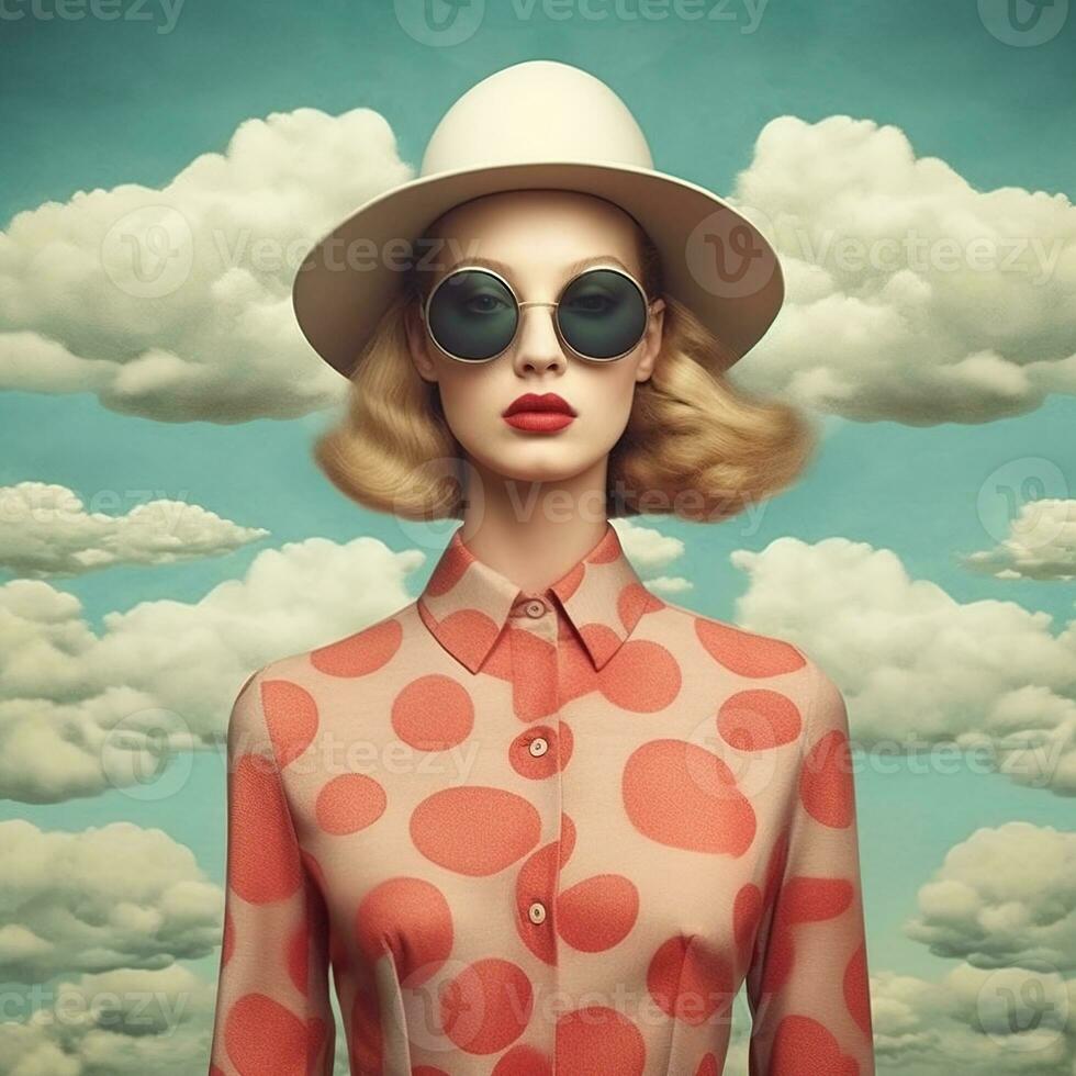 Illustration of a fashion portrait AI Generated photo