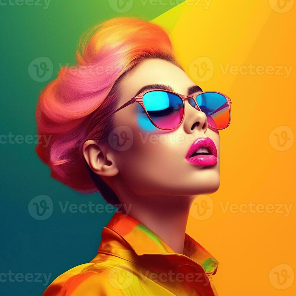 Illustration of a fashion portrait,  AI Generated photo