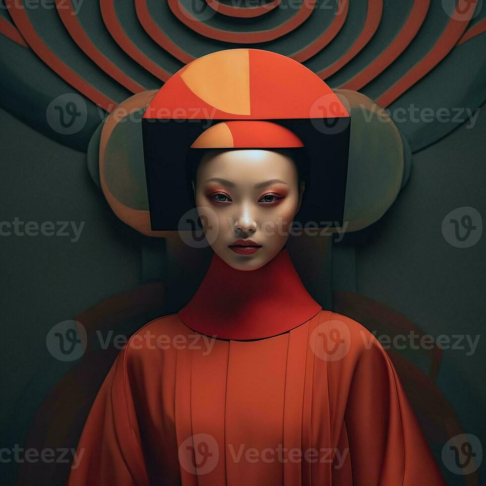 Illustration of a fashion portrait AI Generated photo