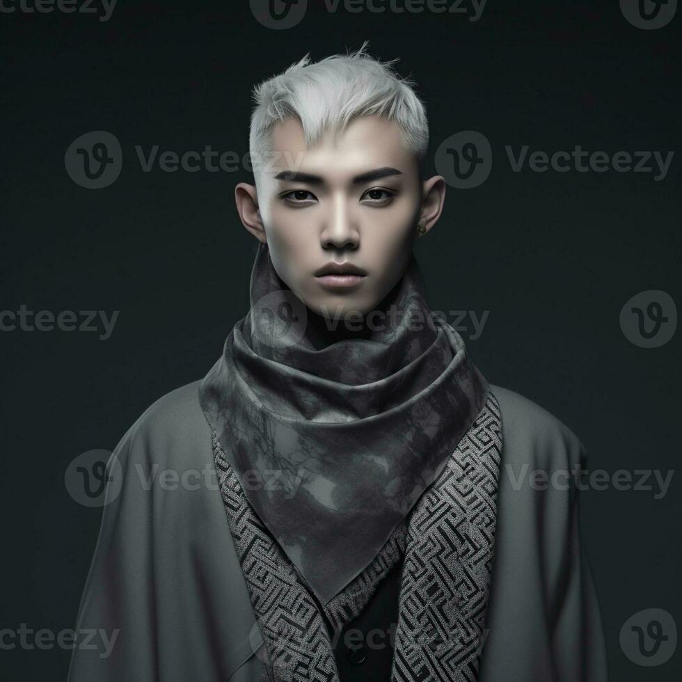 Illustration of a fashion portrait,  AI Generated photo
