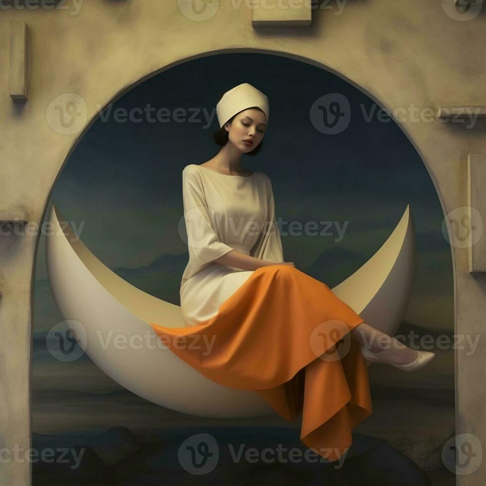 Illustration of a fashion portrait AI Generated photo