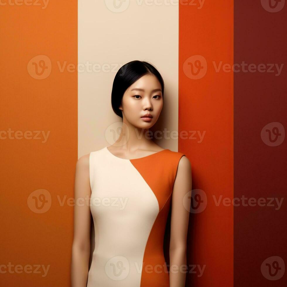 Illustration of a fashion portrait AI Generated photo