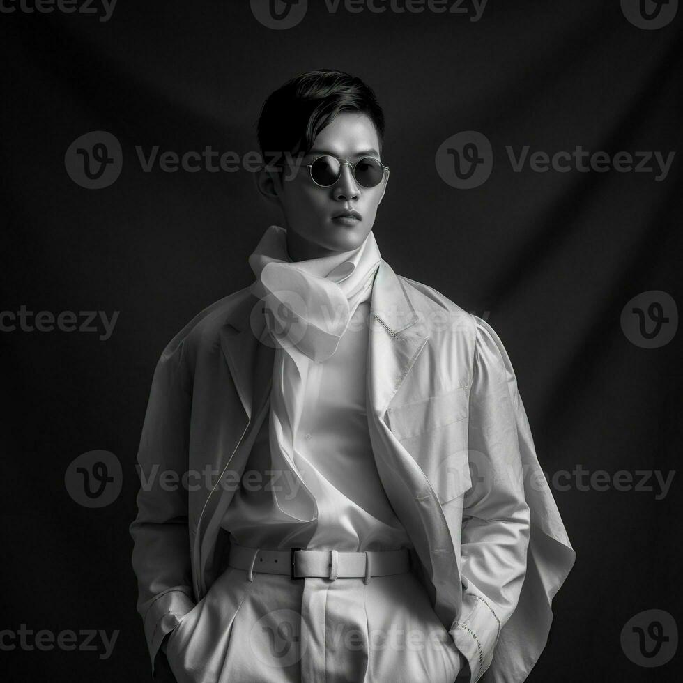 Illustration of a fashion portrait,  AI Generated photo