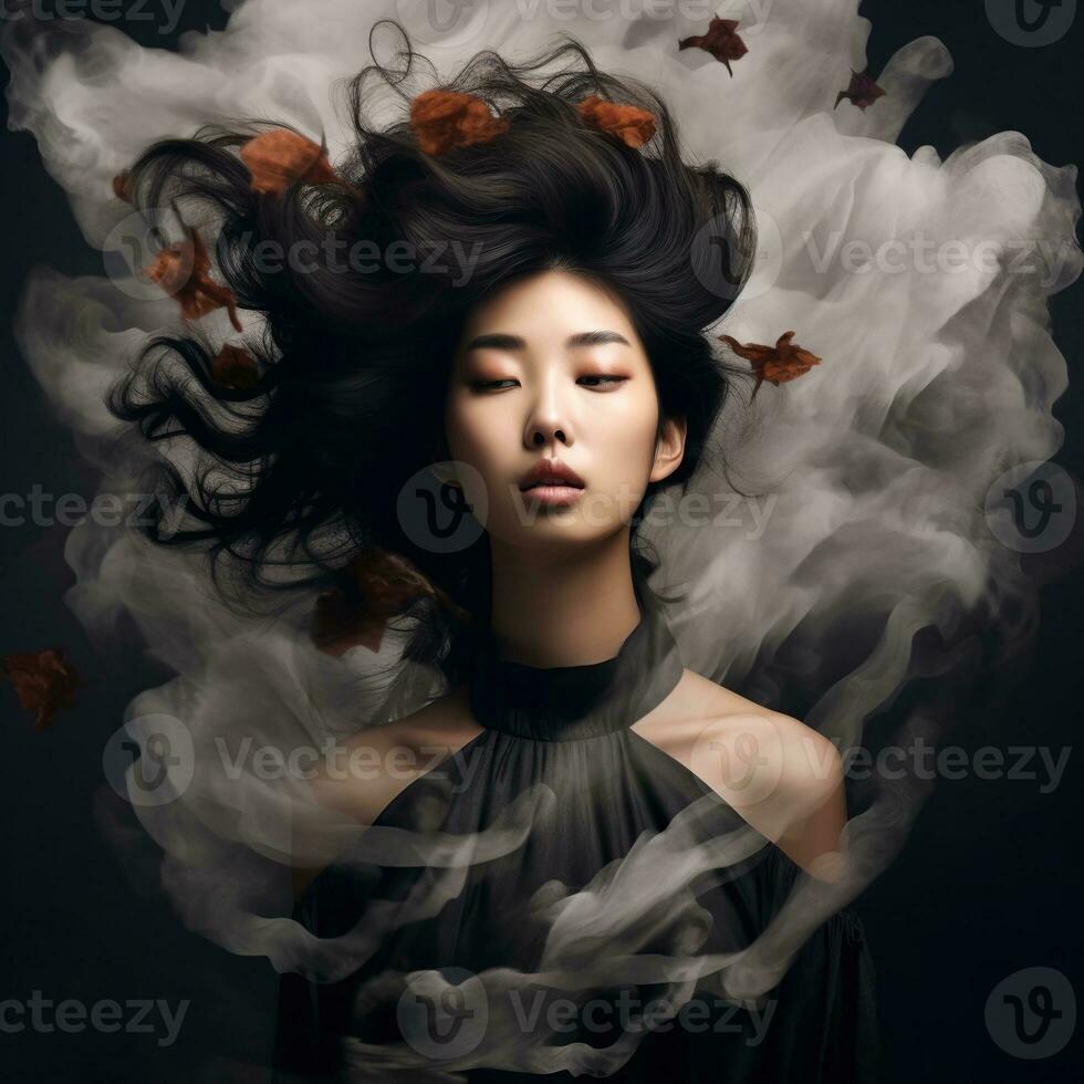 Illustration of a fashion portrait AI Generated photo