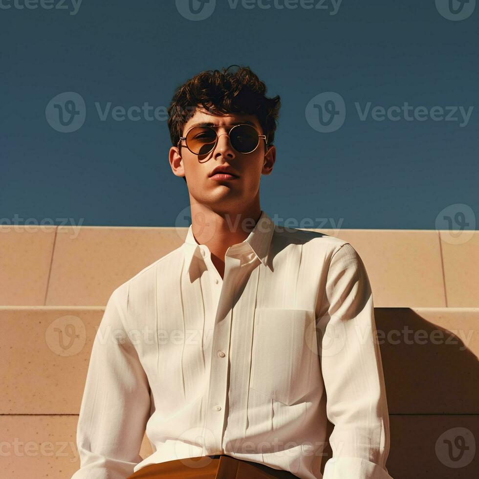 Illustration of a fashion portrait,  AI Generated photo