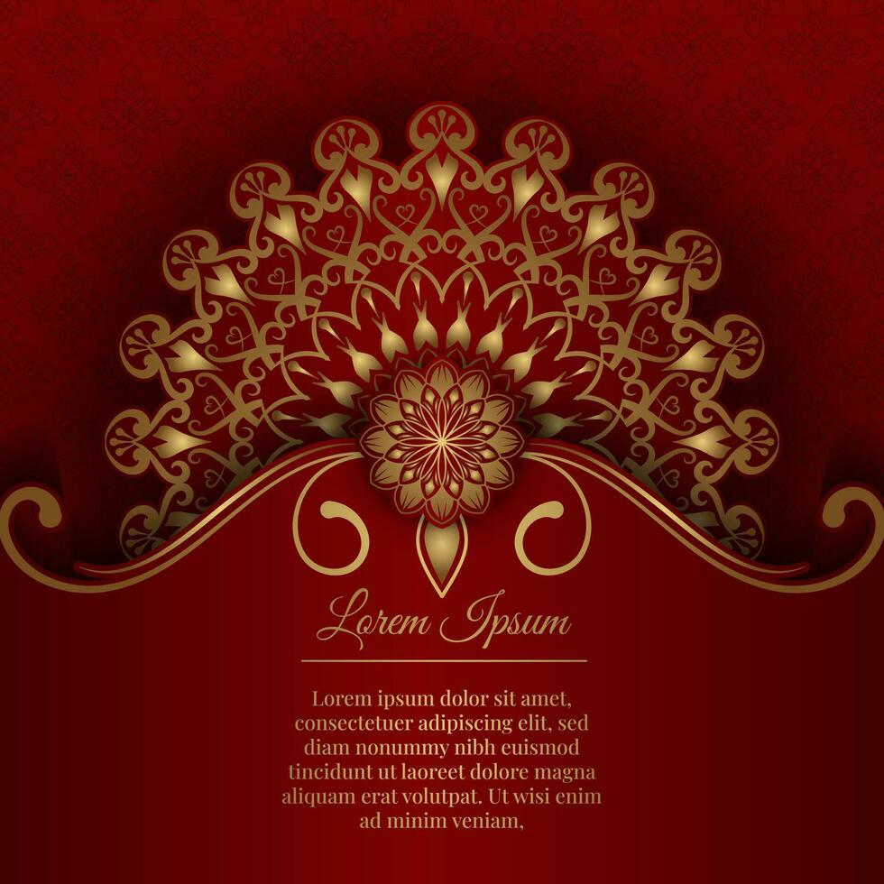 Luxury background with golden mandala ornament vector