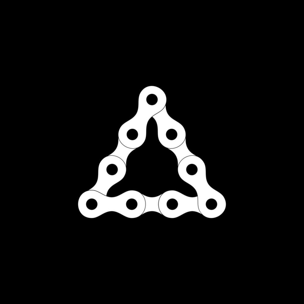 Triangle Shape created from Chain Silhouette for Motorcycle, Bike or Bicycle, Machinery, can use for Art Illustration, Logo Type, Pictogram, Website or Graphic Design Element. vector