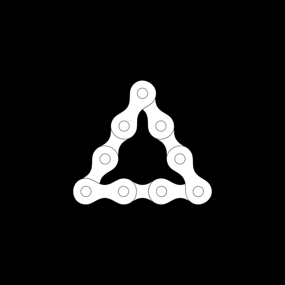 Triangle Shape created from Chain Silhouette for Motorcycle, Bike or Bicycle, Machinery, can use for Art Illustration, Logo Type, Pictogram, Website or Graphic Design Element. vector