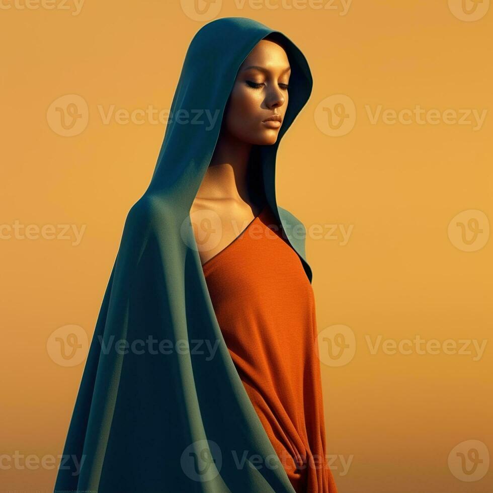 Illustration of a fashion portrait AI Generated photo