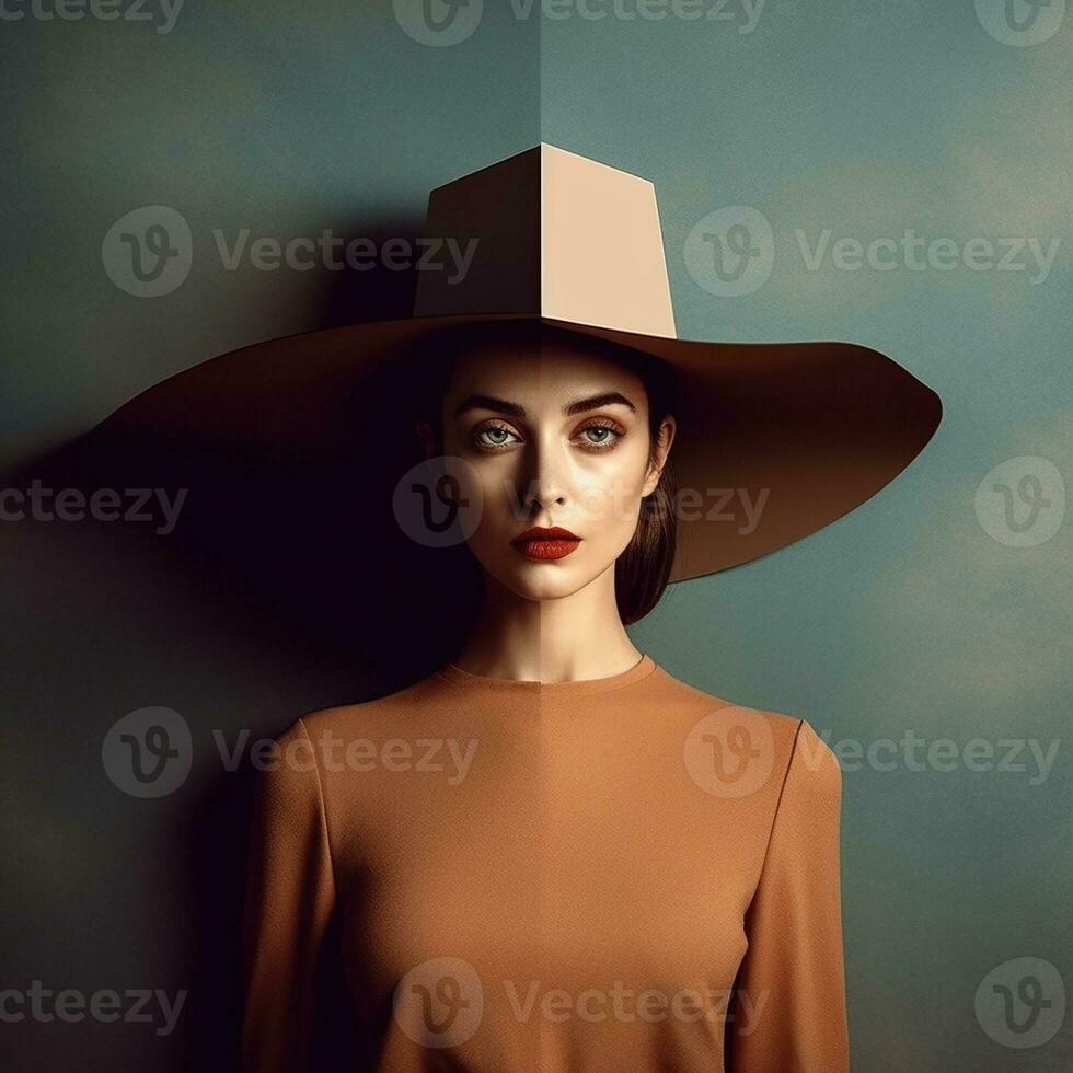 Illustration of a fashion portrait AI Generated photo