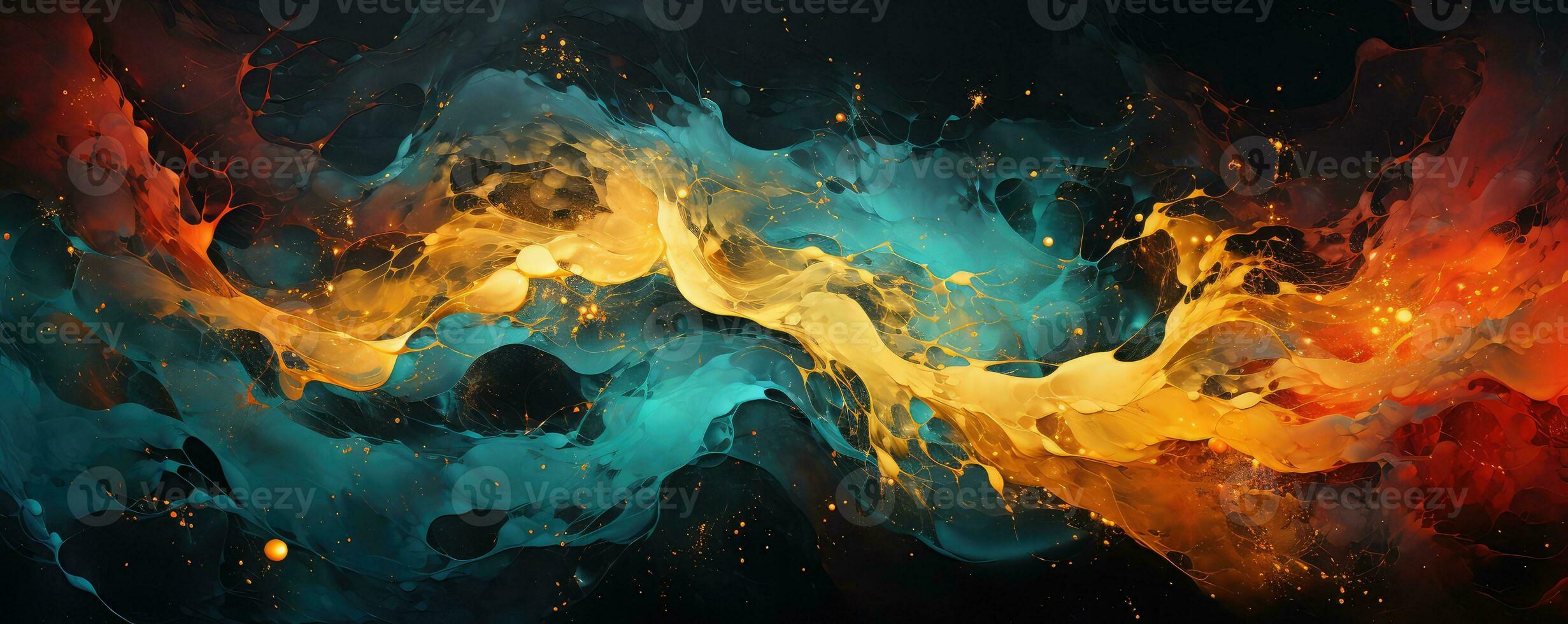Abstract fluid art painting with multi colors . AI Generated photo