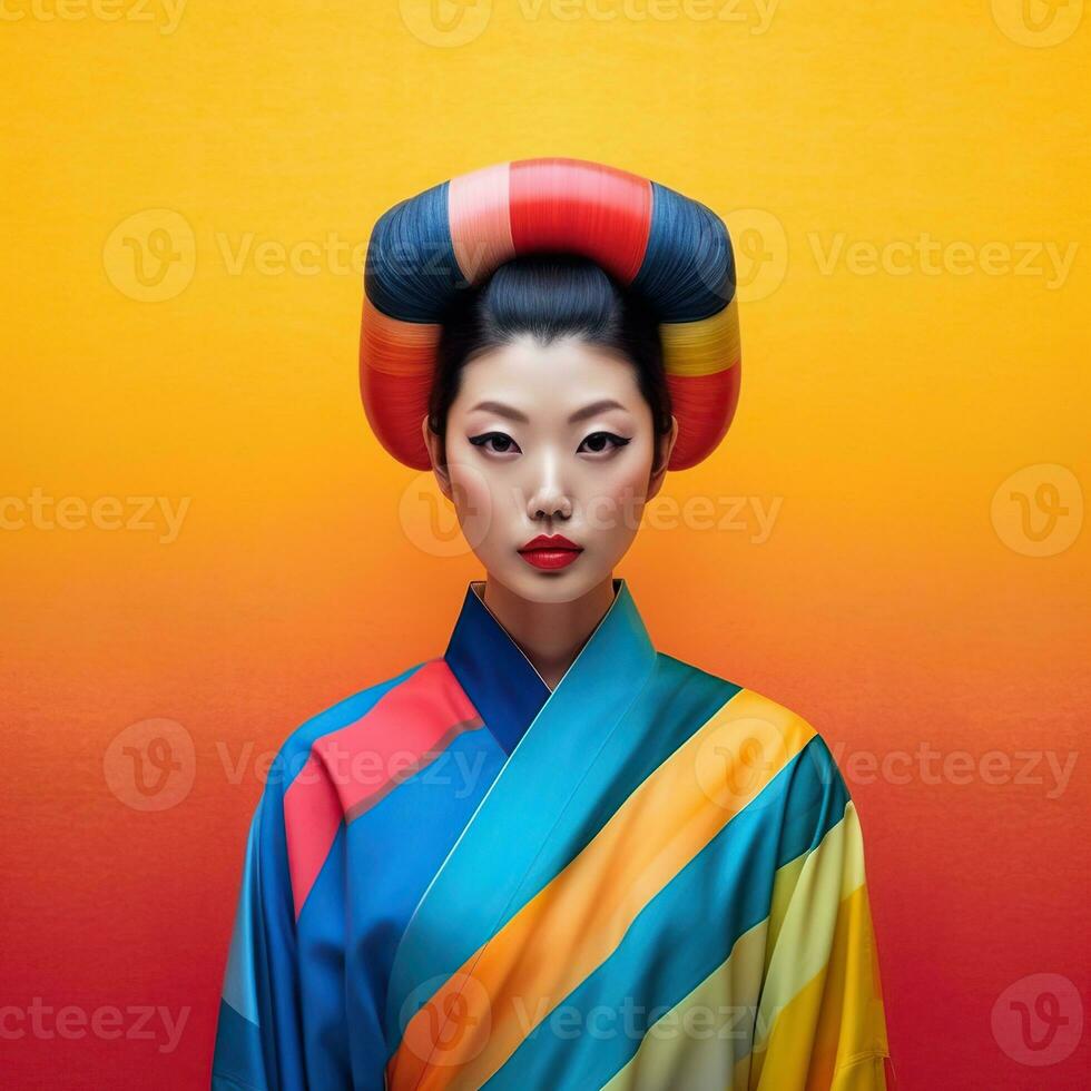 ilustración de un Moda retrato, ai generado foto