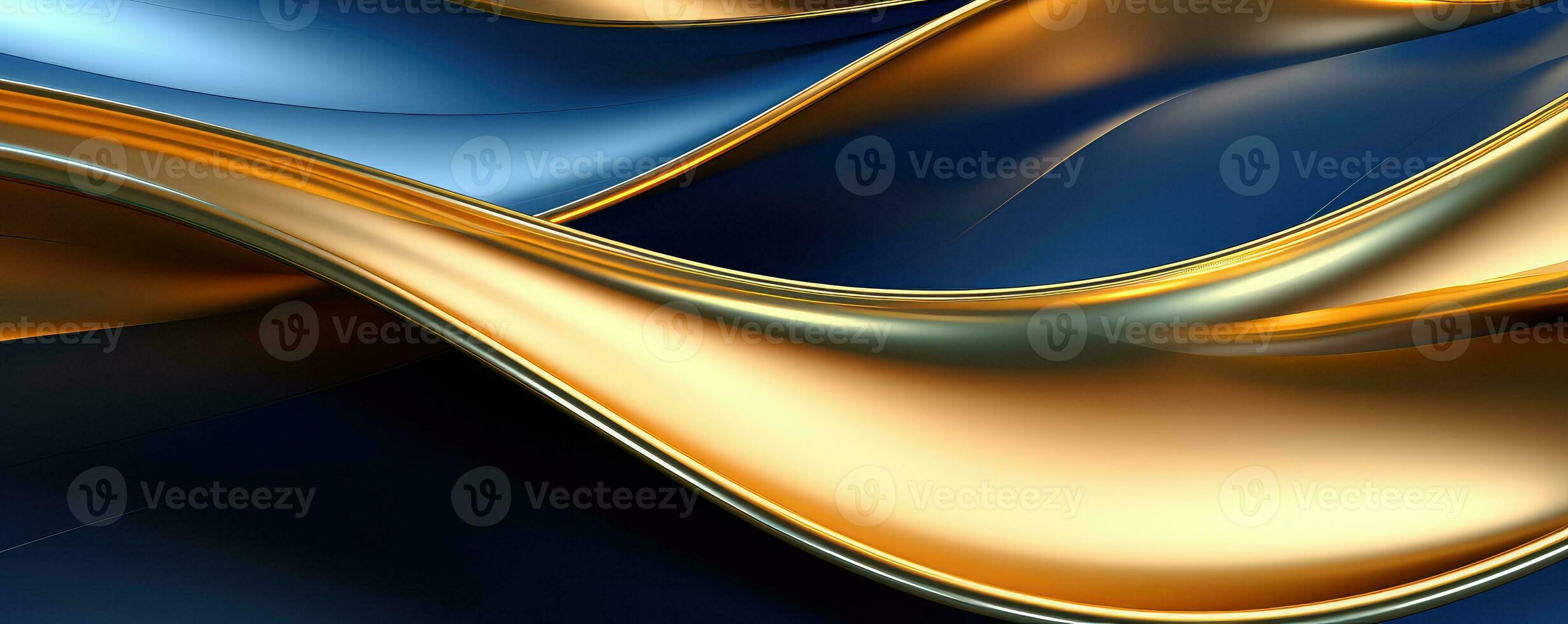 Wavy gold and black metallic background . AI Generated photo