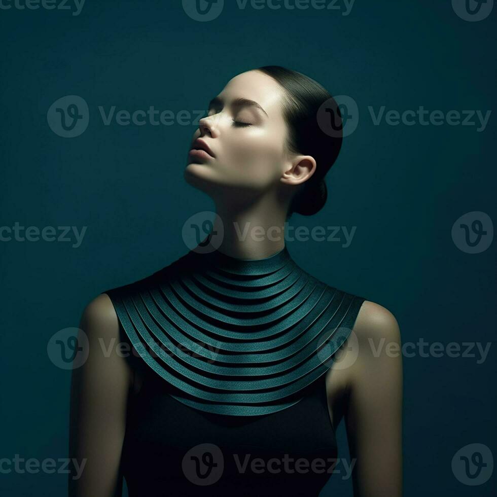Illustration of a fashion portrait AI Generated photo