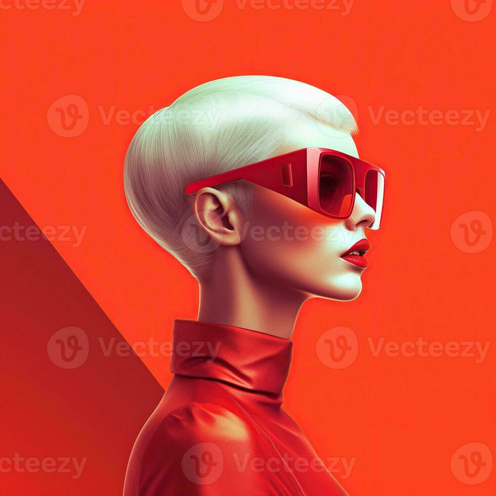 Illustration of a fashion portrait,  AI Generated photo