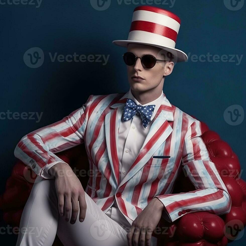 Illustration of a fashion portrait,  AI Generated photo