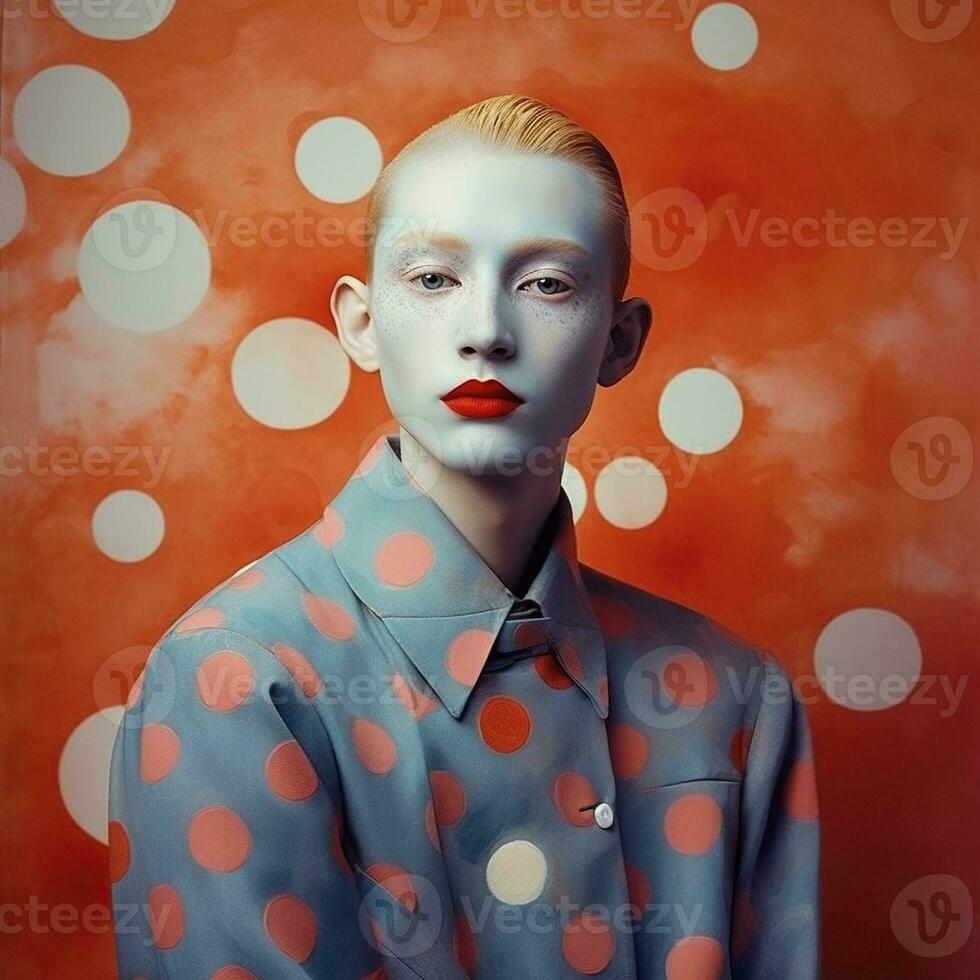 Illustration of a fashion portrait,  AI Generated photo
